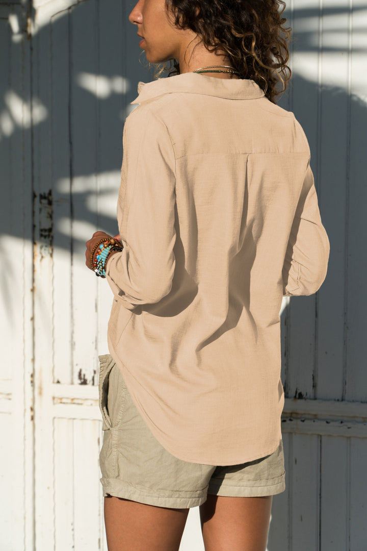 GNS Women's Beige Linen Textured Shirt BSTGM100 - Luxembourg