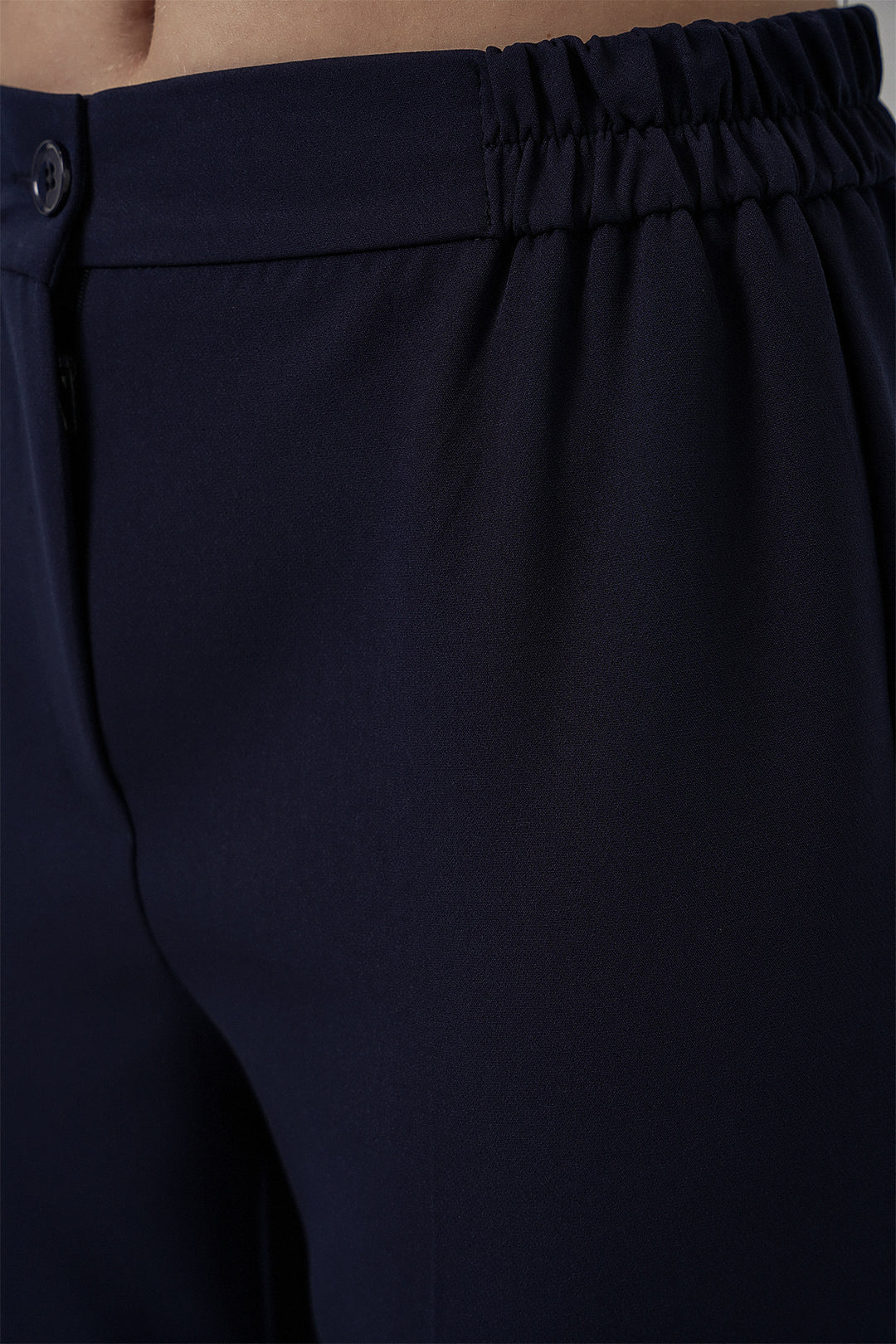 BGD Women Kadın Beli Lastikli Kumaş Pantolon 30058 - Lacivert - Stillwater