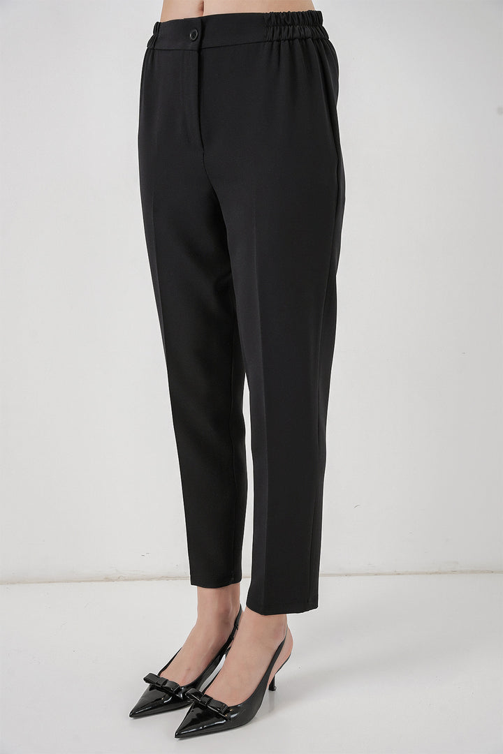BGD Women Kadın Beli Lastikli Kumaş Pantolon 30058 - Siyah - Haverstraw