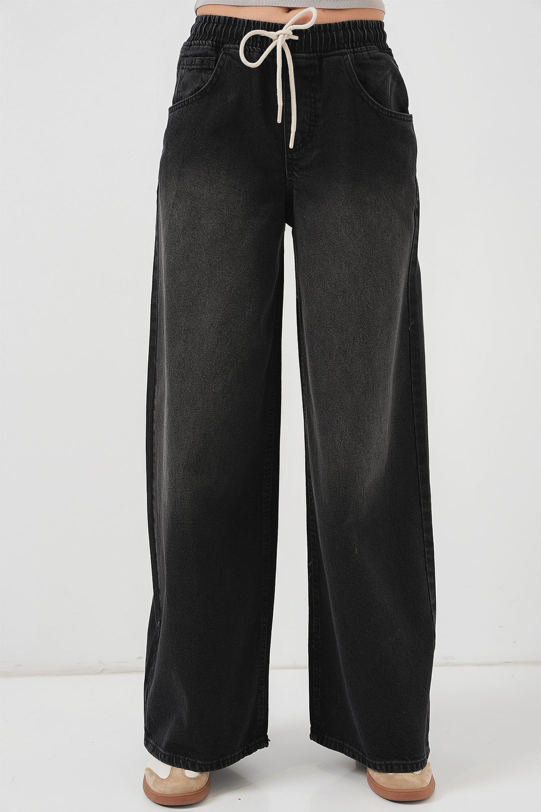 BGD Women Women's Wide Leg Jeans 6705 - Black - Bangor
