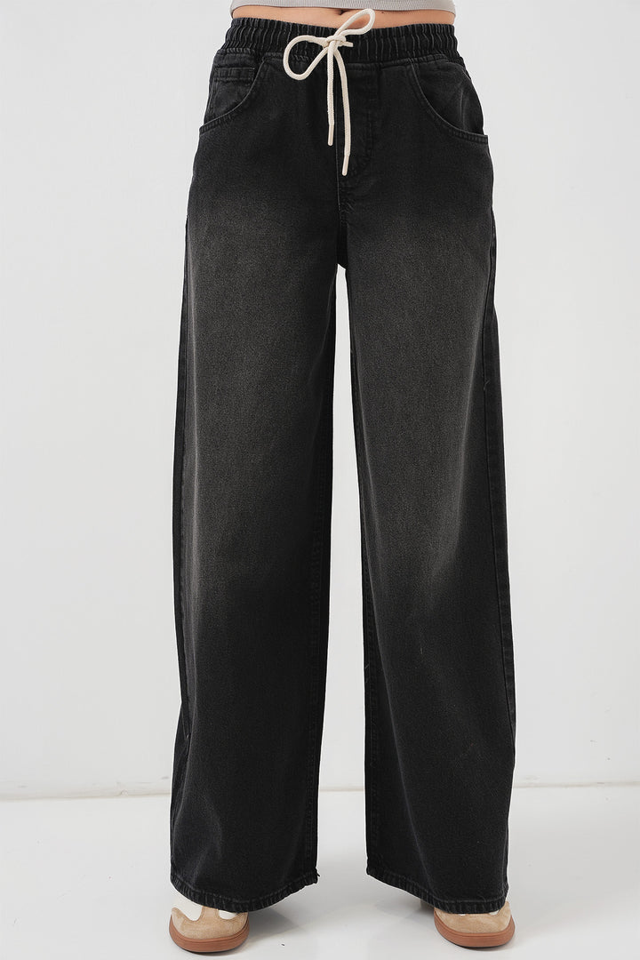 BGD Women Women's Wide Leg Jeans 6705 - Black - Bangor