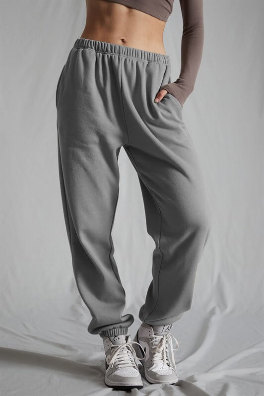 MDX Woman Painted Gray Elastic Waist Oversize Sweatpants MG1235 - Potenza