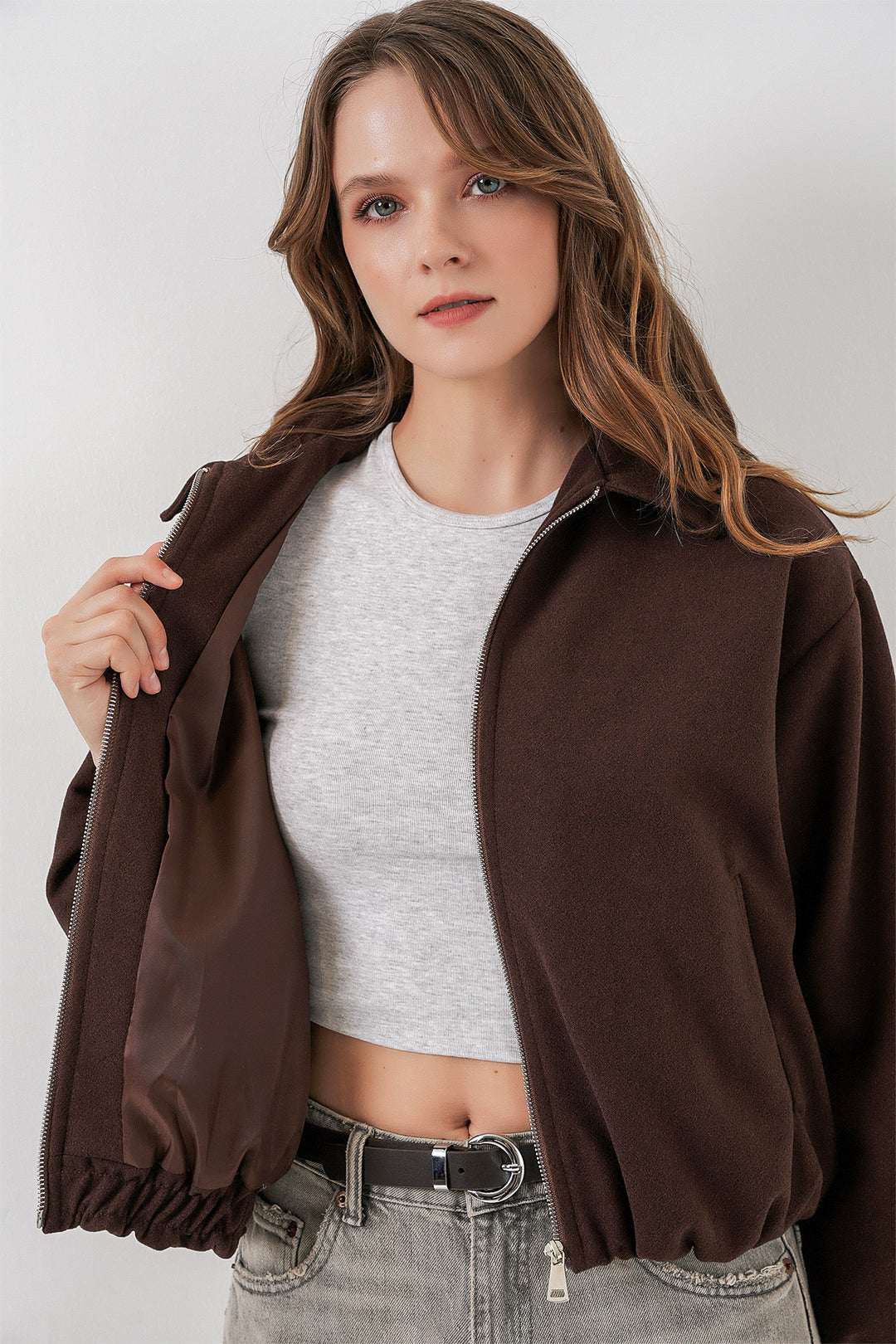 BGD Women Woman Ruffled Oversized Coat 0728 - Brown - Collado-Villalba