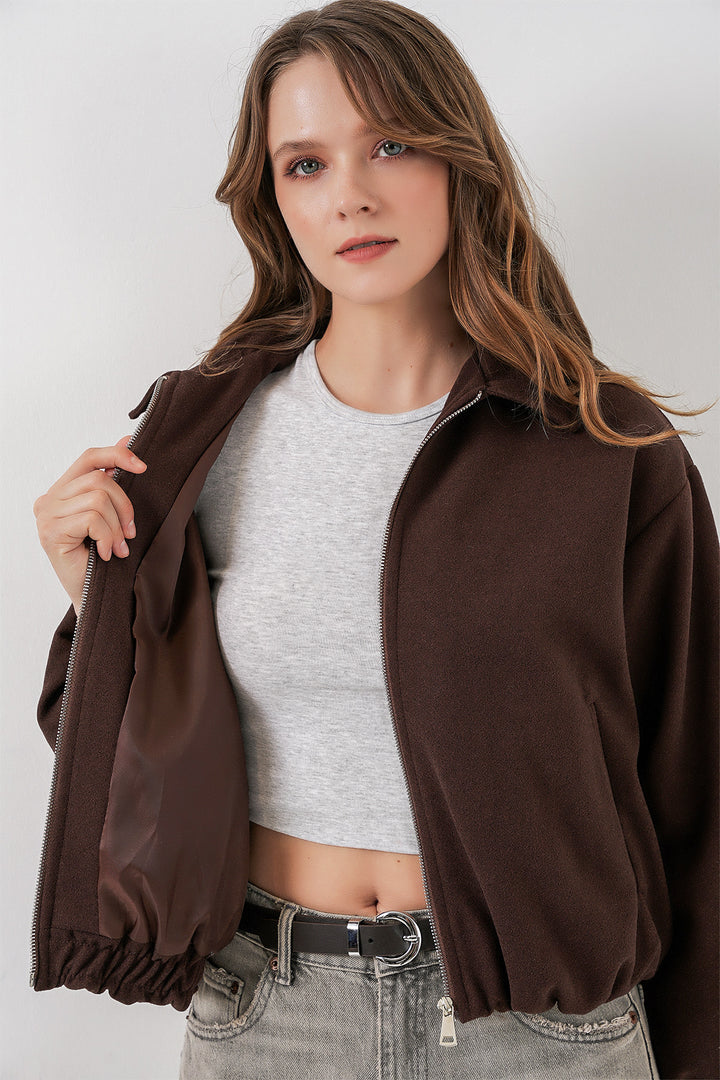 BGD Women Woman Ruffled Oversized Coat 0728 - Brown - Collado-Villalba