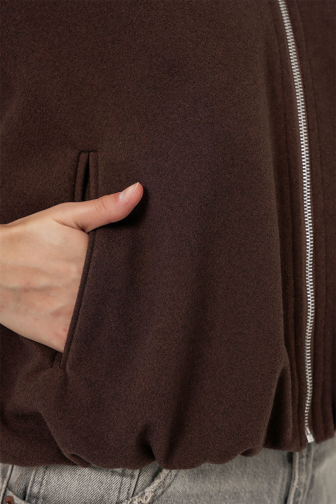 BGD Women Woman Ruffled Oversized Coat 0728 - Brown - Collado-Villalba