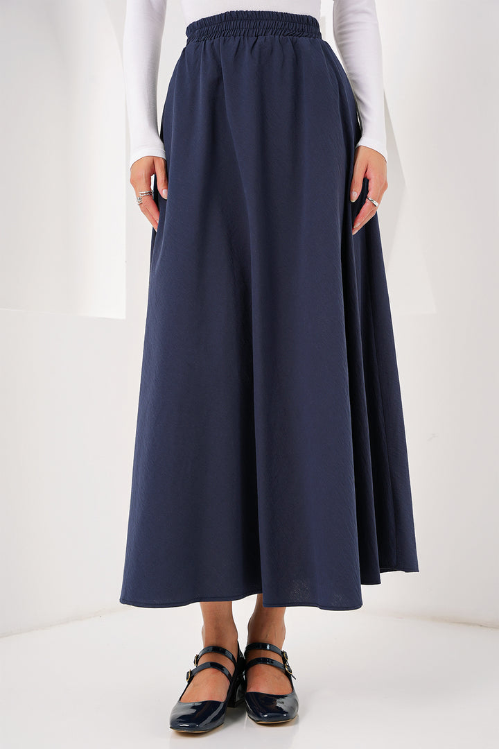 BGD Women Woman Pocket Detailed Long Skirt 8024 - Navy Blue - Avondale