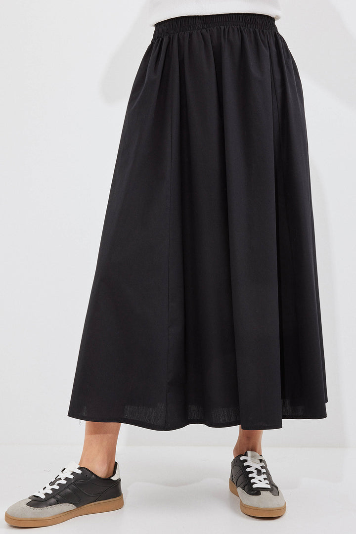 BGD Women Woman Pocket Detailed Long Skirt 8024 - Black - Avondale