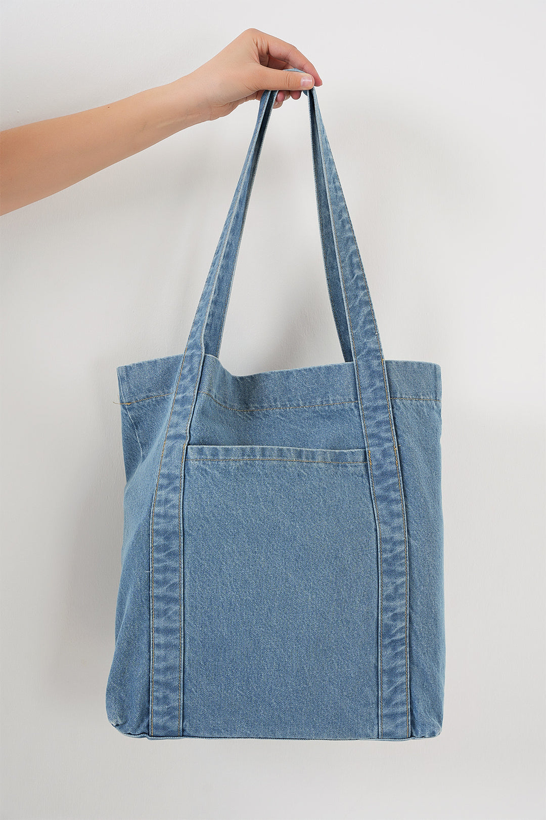 BGD Women Women's Pocketed Denim Shoulder Bag 010185 - Blue - Montreuil