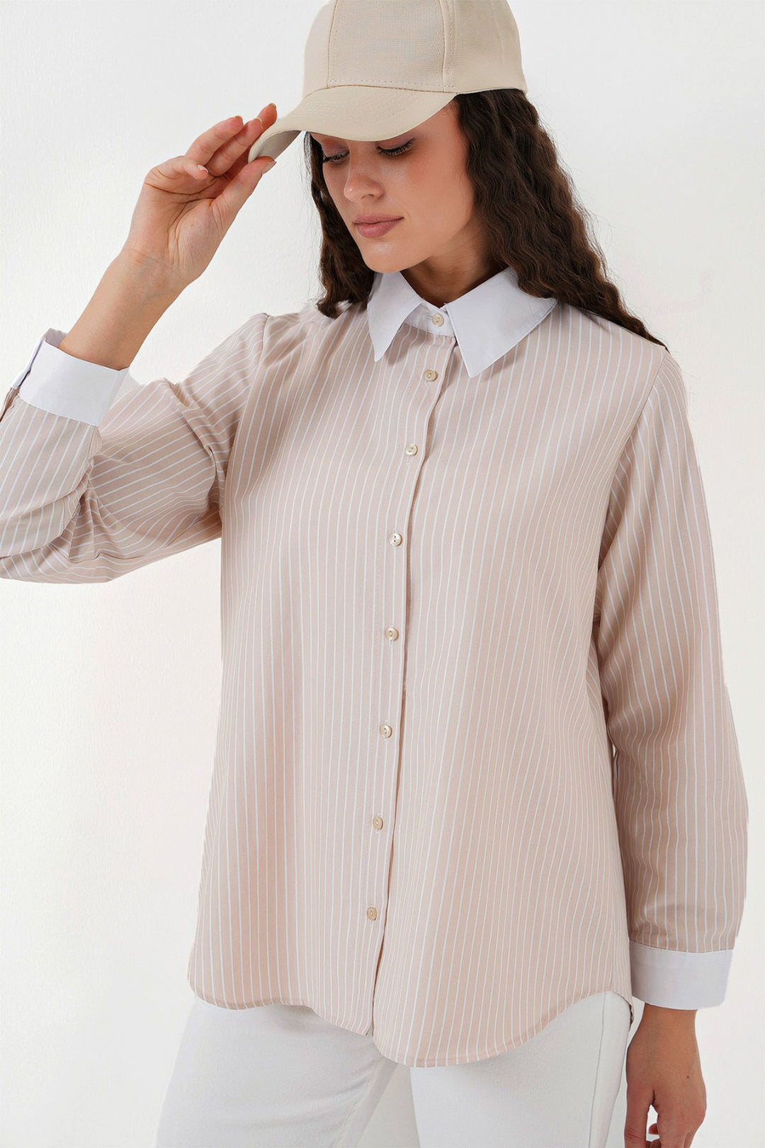 BGD Women Woman Striped Shirt 20288 - Cream - Taunton