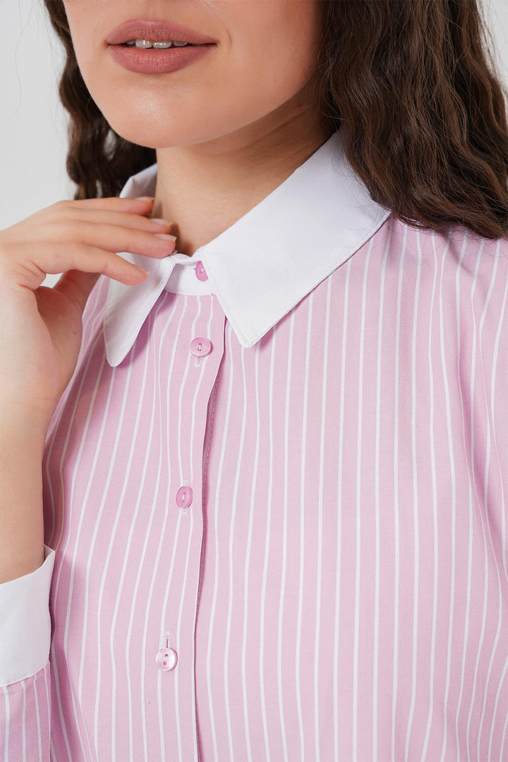 BGD Women Women's Striped Shirt 20288 - Pink - Neath