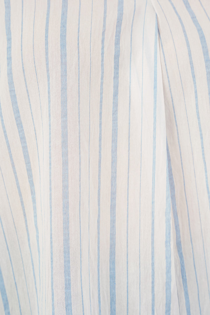 BGD Women Woman Striped Oversize Blouse 967 - Light Blue - Coventry