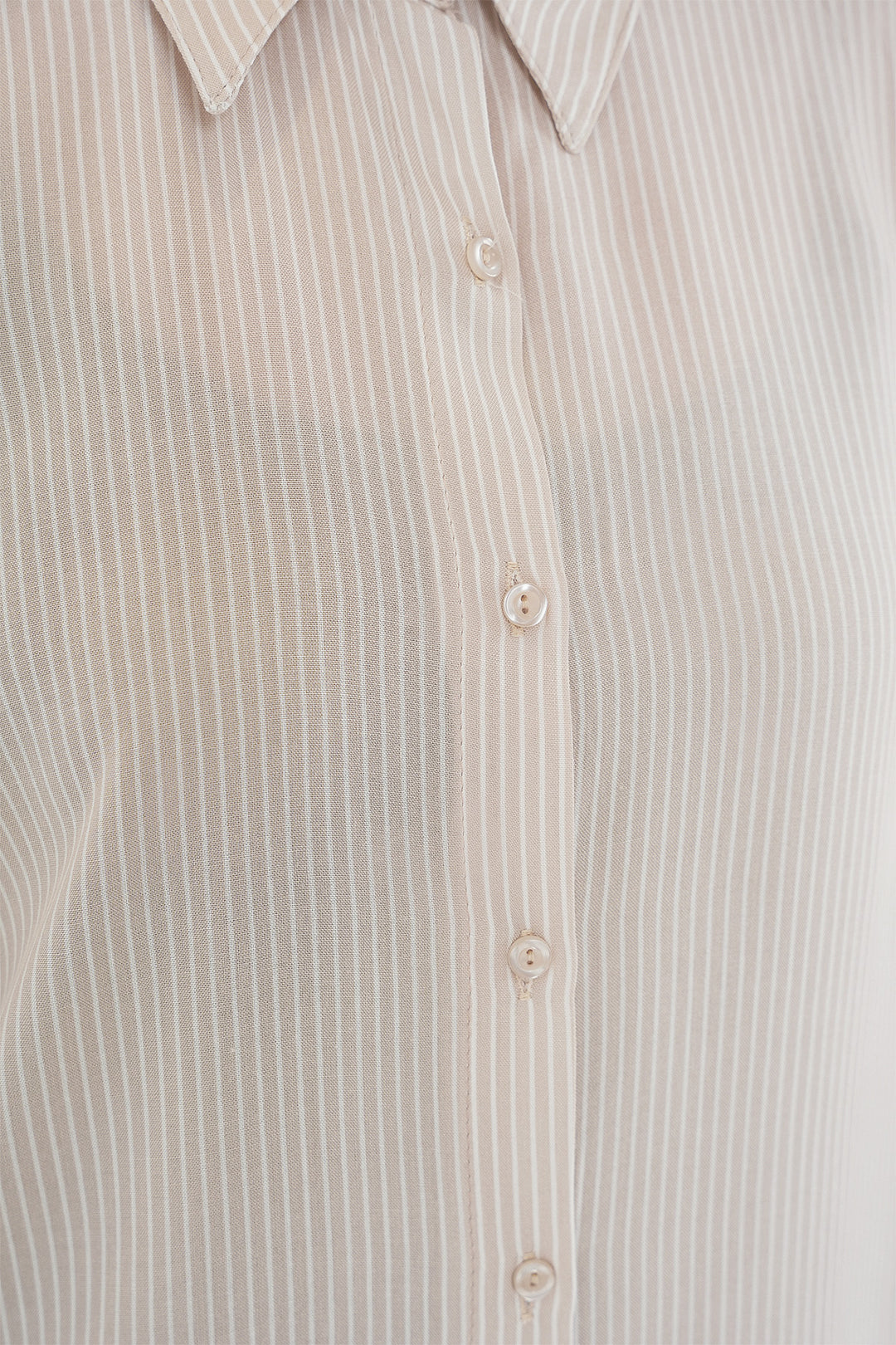 BGD Women Women's Striped Oversized Shirt 20295 - Cream - Barnstable