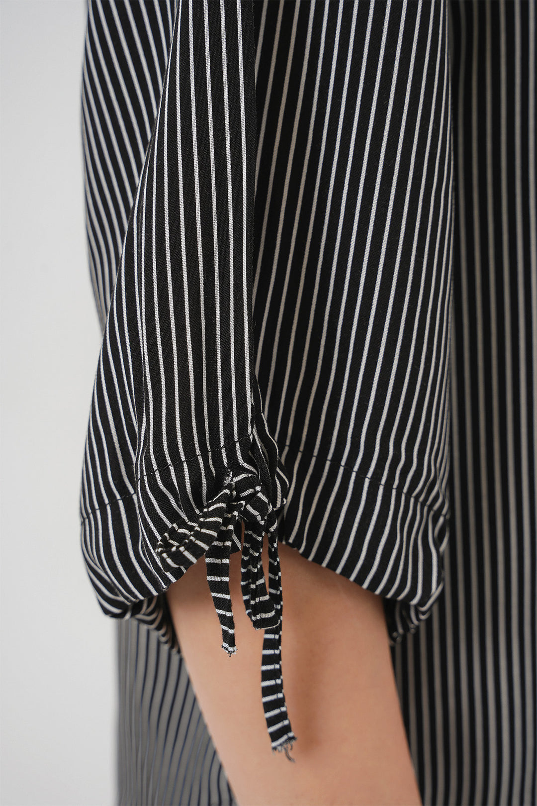 BGD Women Women's Striped Oversized Short Sleeve Shirt 20296 - Black - Mississauga