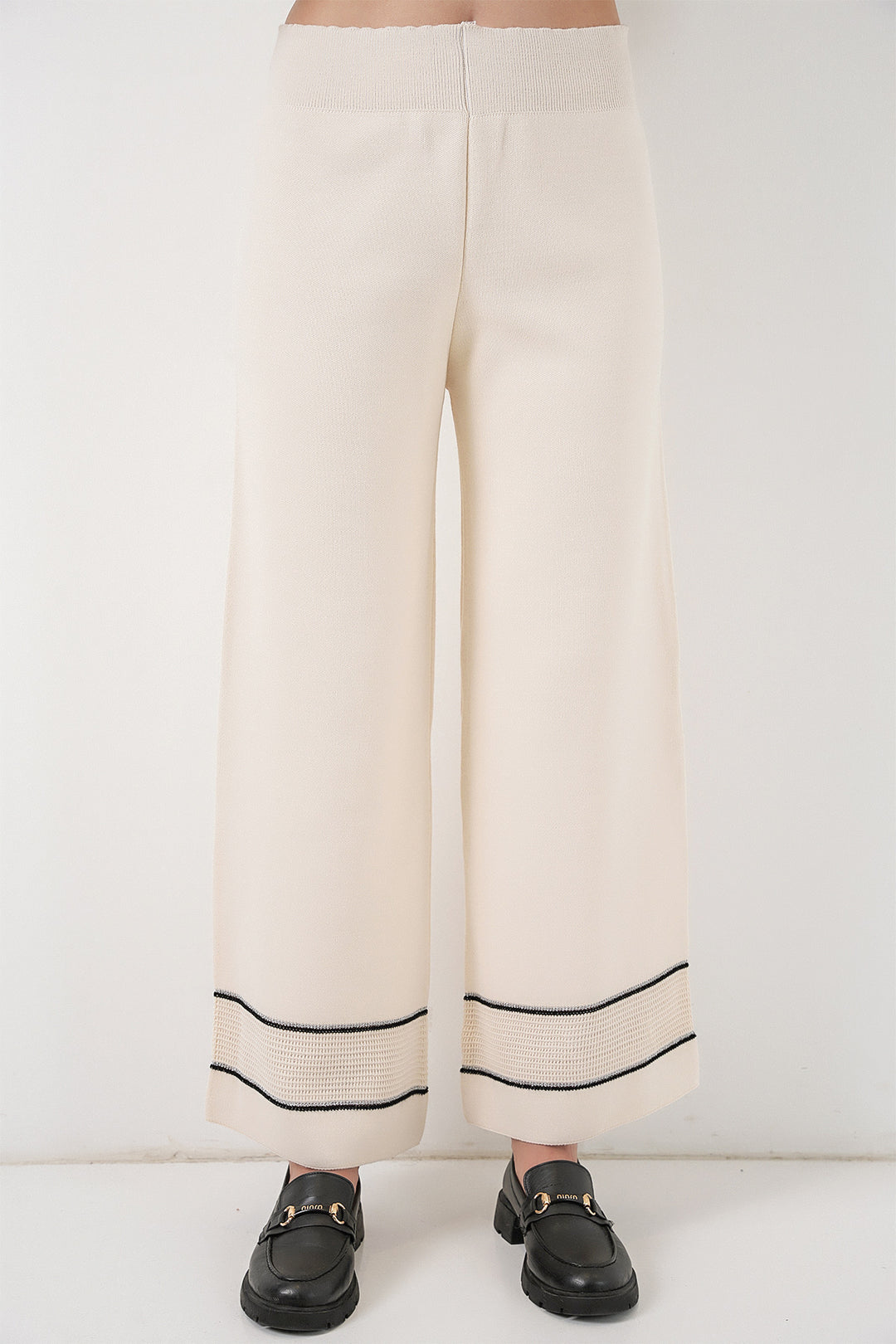 BGD Women Women's Striped Oversized Knitwear Set 15957 - Ecru - Gilbert