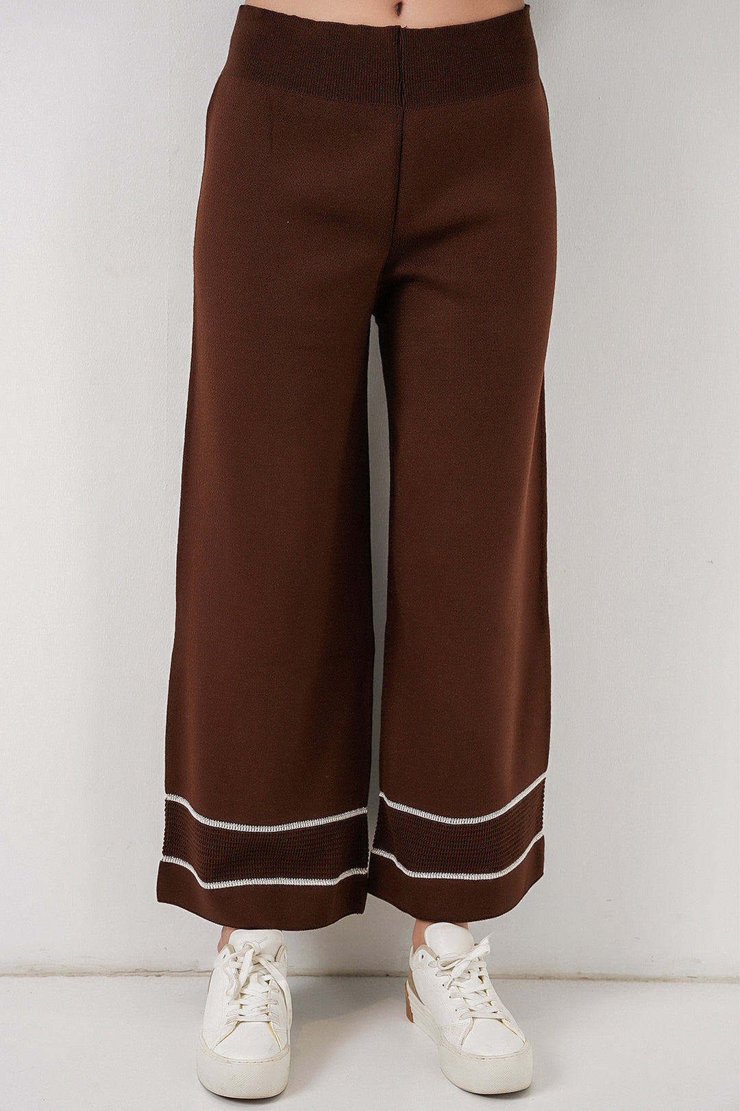 BGD Women Women's Striped Oversized Knitwear Set 15957 - Brown - San Adrián de Besós