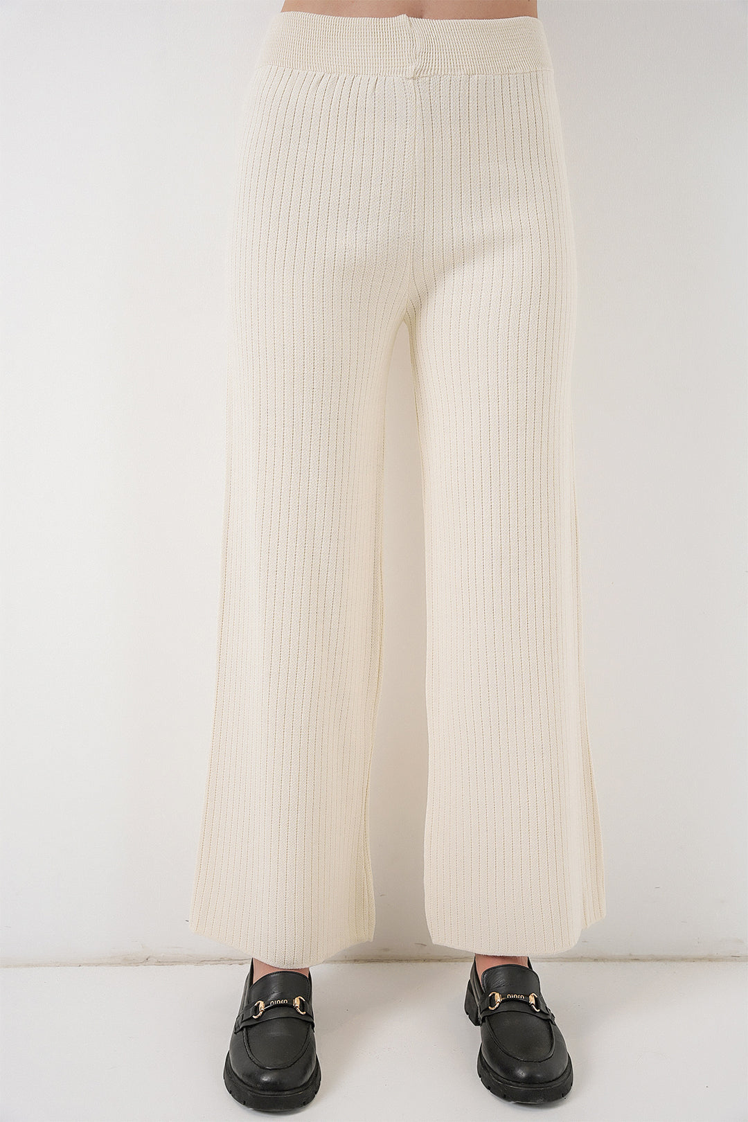 BGD Women Woman Striped Oversized Knitwear Set 15959 - Ecru - Rioverde