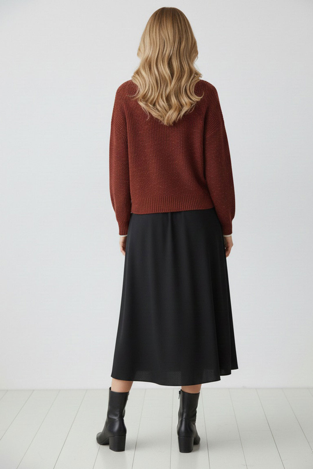 BGD Women Kadın Crop Triko Hırka 15955 - Bordo - Bradenton