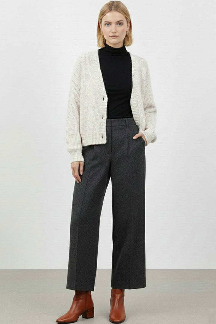 BGD Women Kadın Crop Triko Hırka 15955 - Krem - Parkersburg