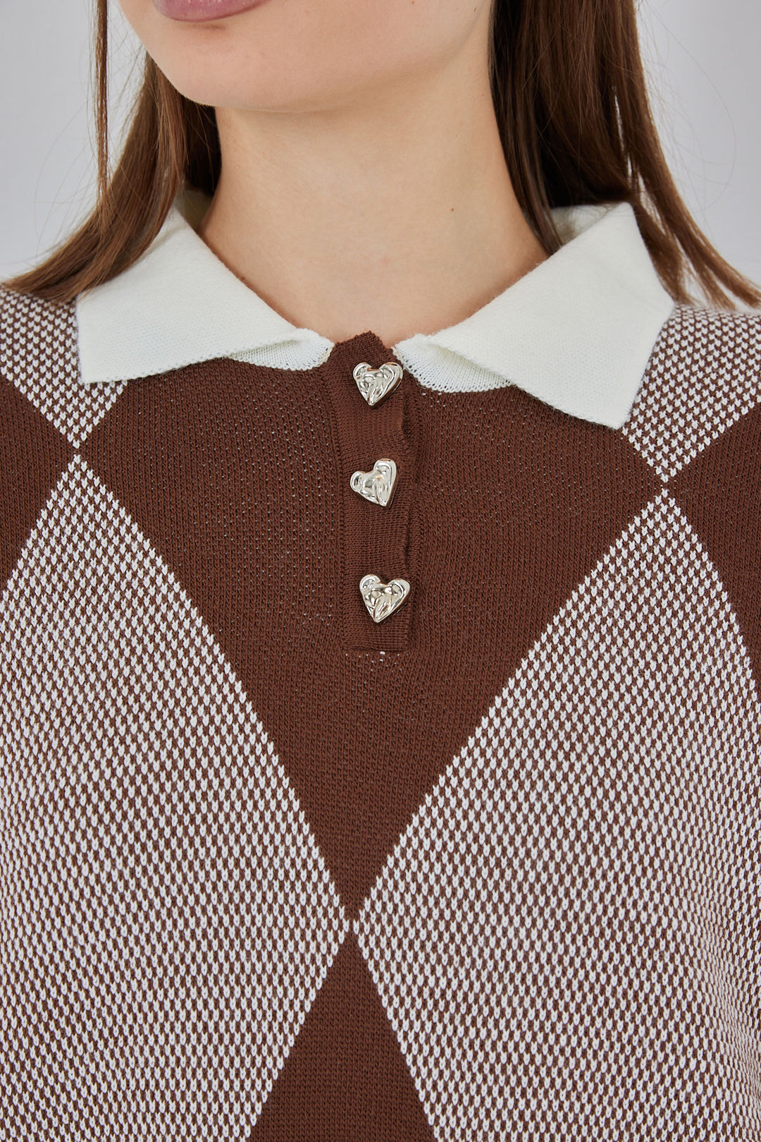 BGD Women Women's Crop Sweater 15936 - Dark Brown - Bacău