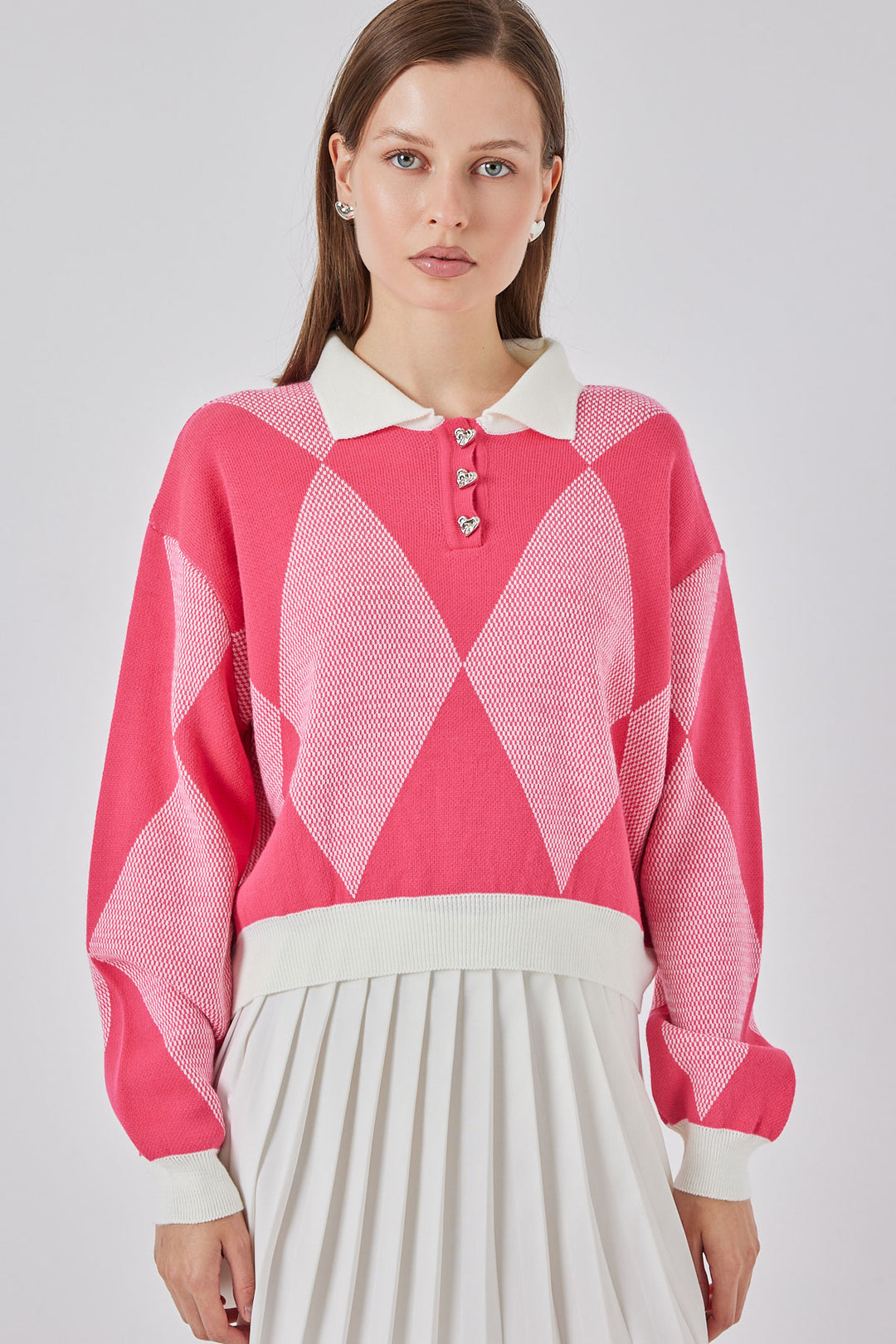 BGD Women Kadın Crop Triko Kazak 15936 - C. Pembe - Piatra Neamţ