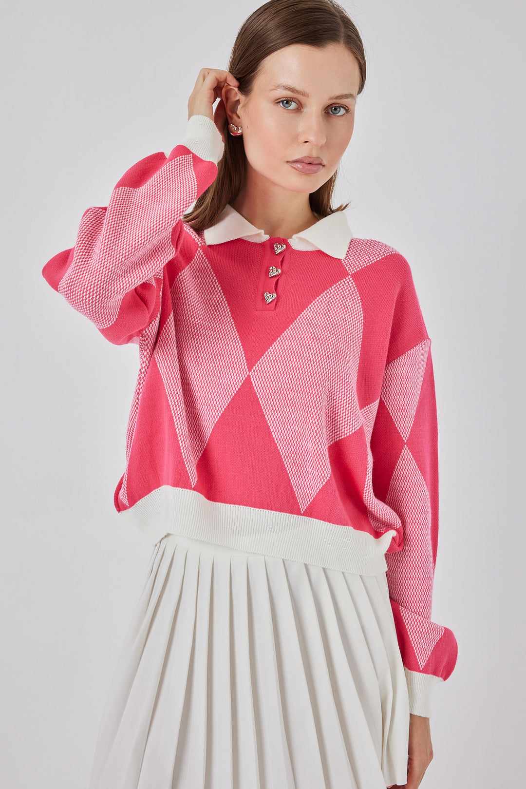 BGD Women Kadın Crop Triko Kazak 15936 - C. Pembe - Piatra Neamţ