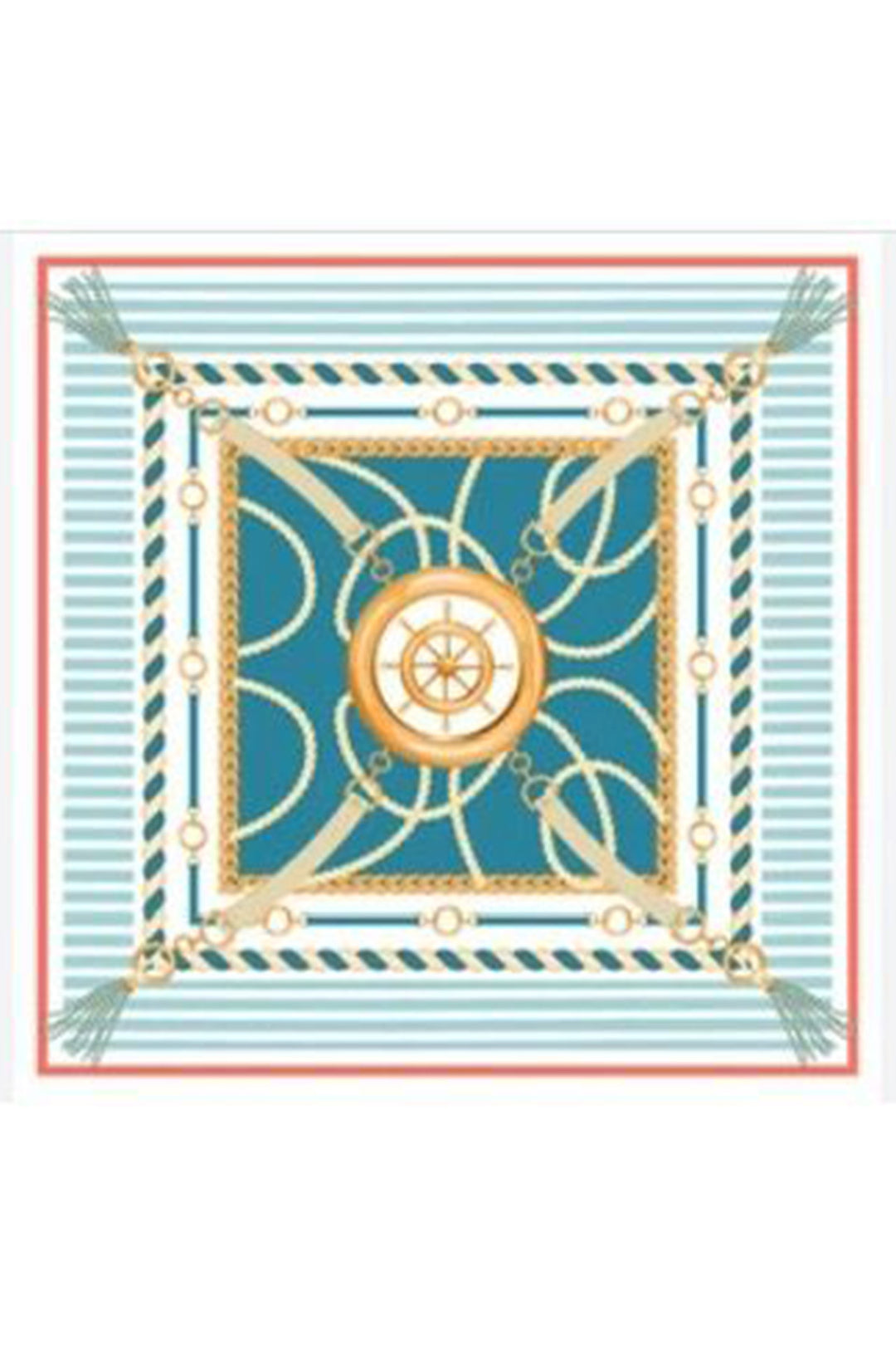 BGD Women Woman Patterned Bandana Scarf 010187 - Blue - Manchester