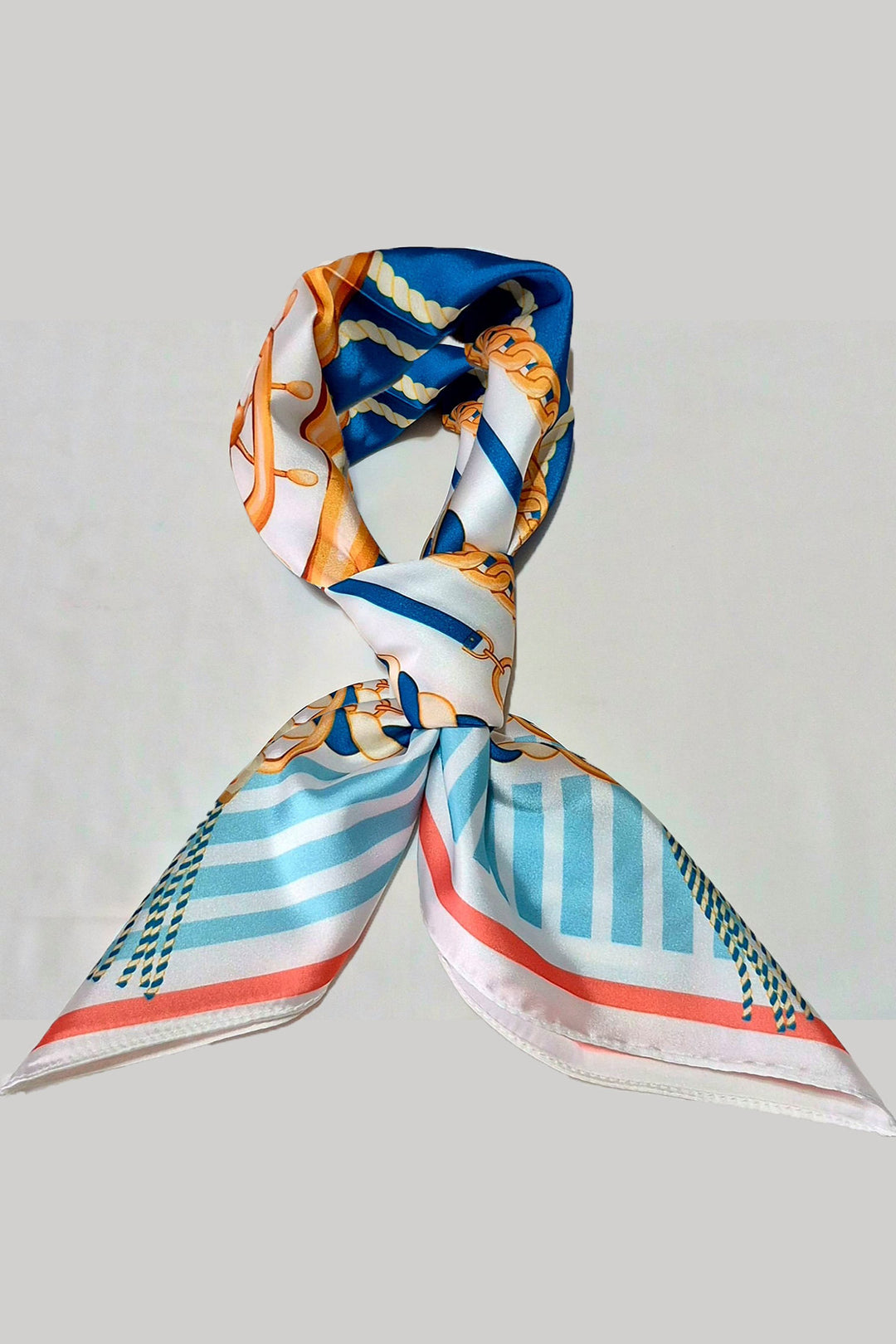 BGD Women Woman Patterned Bandana Scarf 010187 - Blue - Manchester