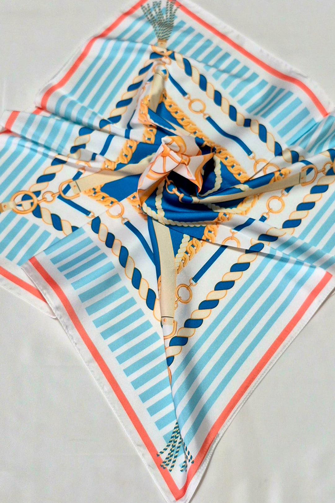 BGD Women Woman Patterned Bandana Scarf 010187 - Blue - Manchester