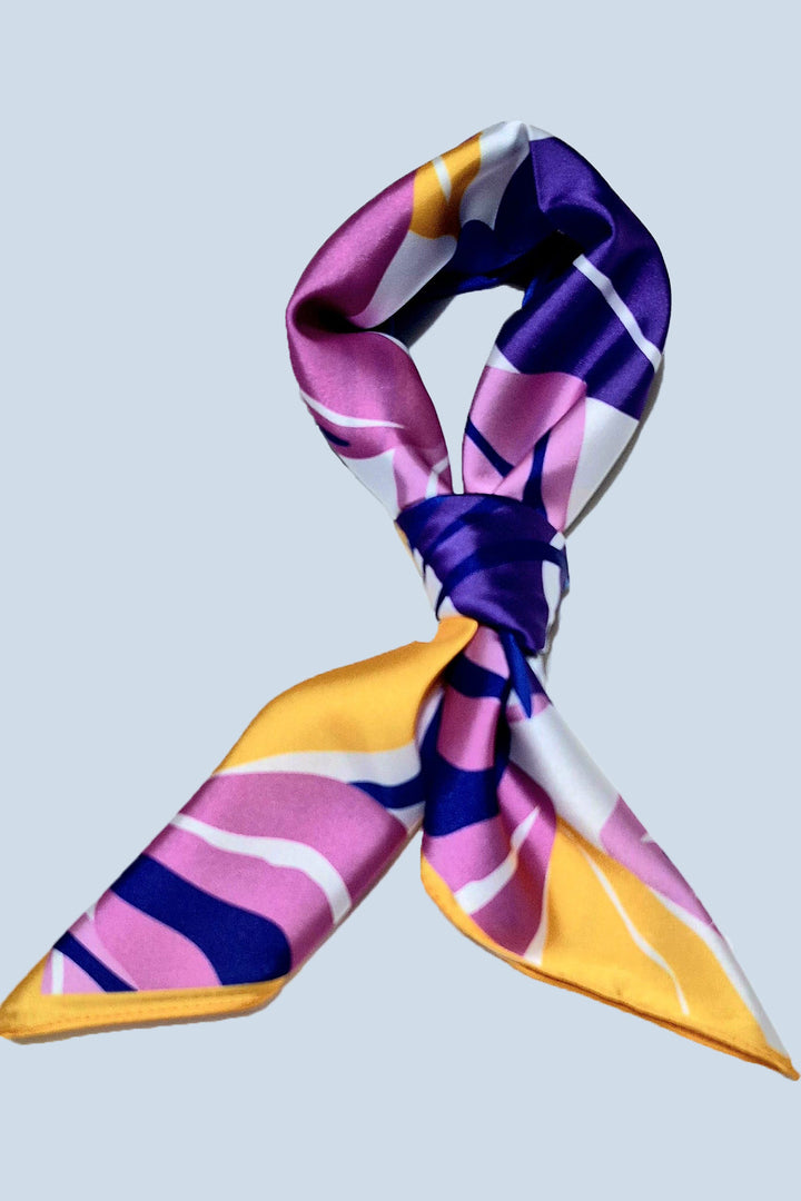 BGD Women Woman Patterned Bandana Scarf 010187 - Purple - Freehold