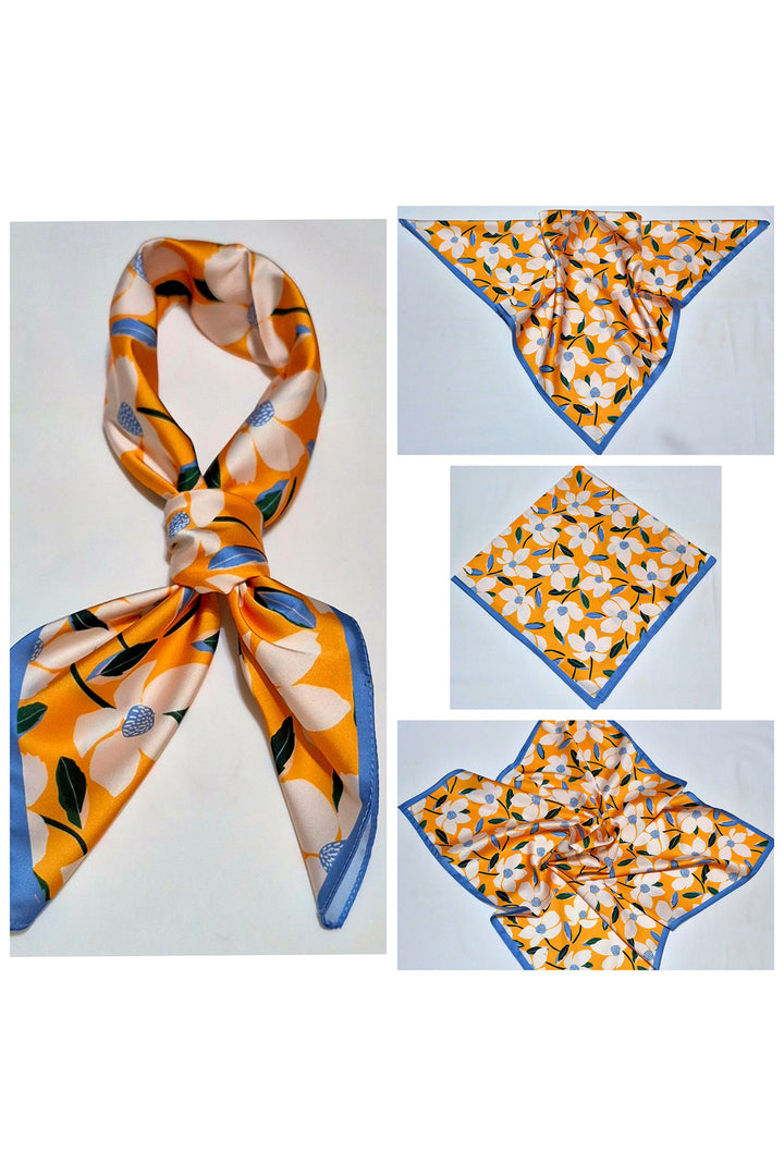 BGD Women Woman Patterned Bandana Scarf 010187 - Orange - Vista