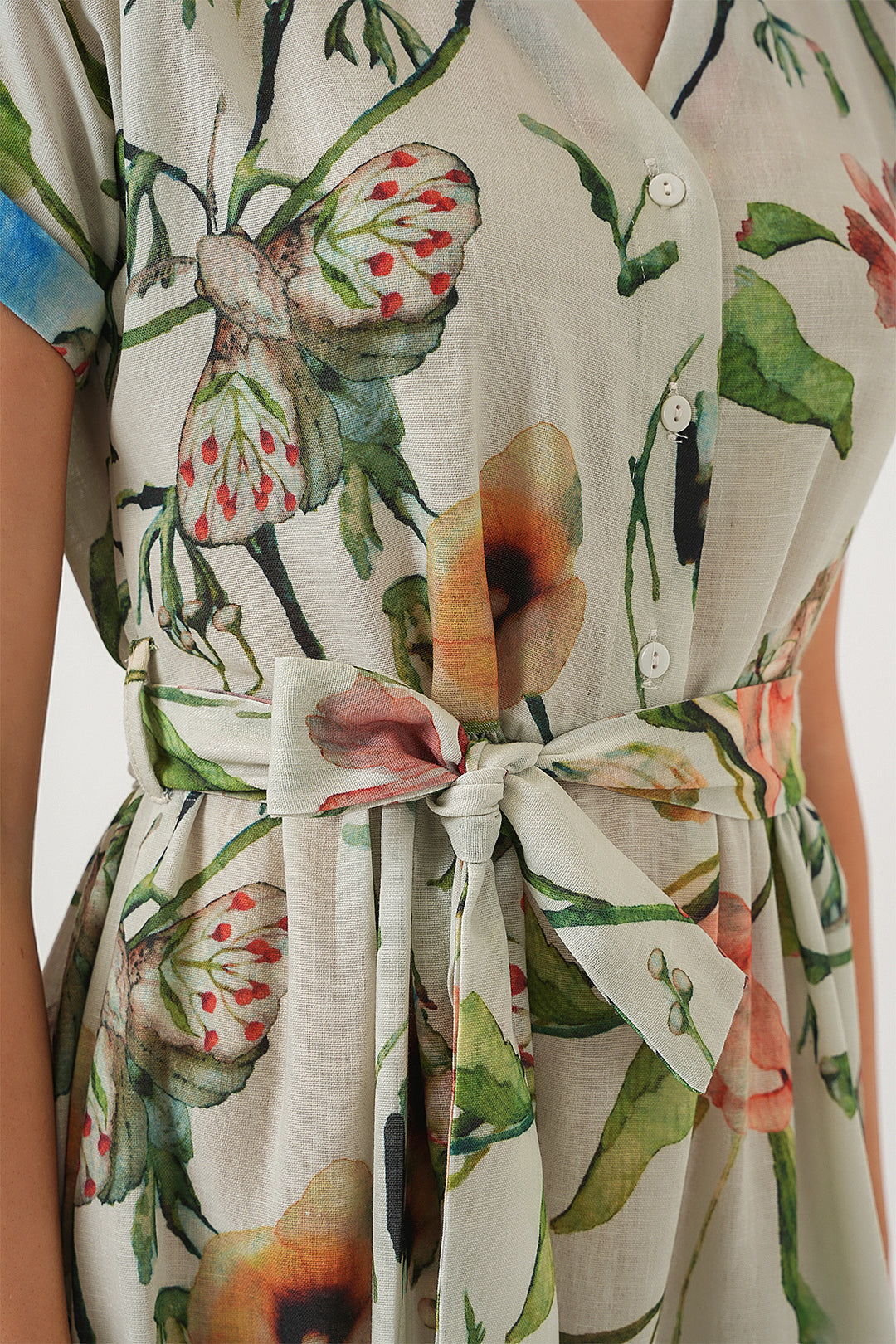 BGD Women Woman Patterned Short Sleeve Dress 2558 - Çağla - Villa del Carbón