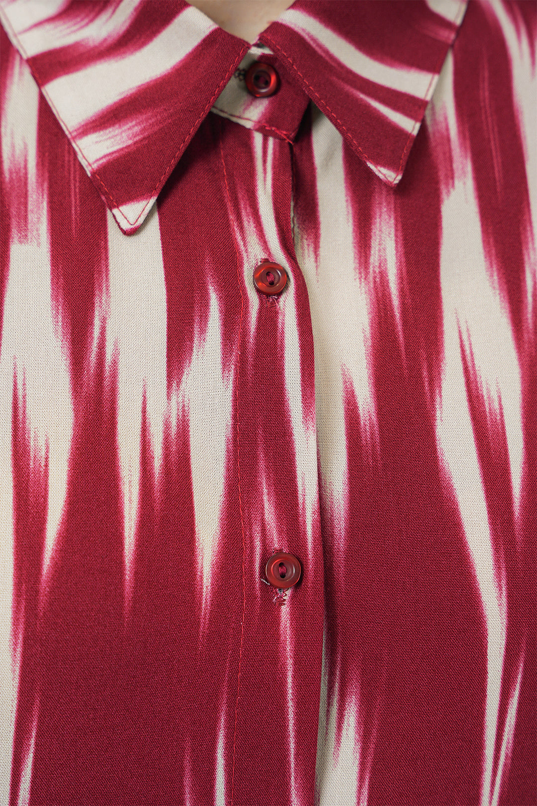 BGD Women Woman Patterned Oversized Shirt 20301 - Red - Casalnuovo di Napoli
