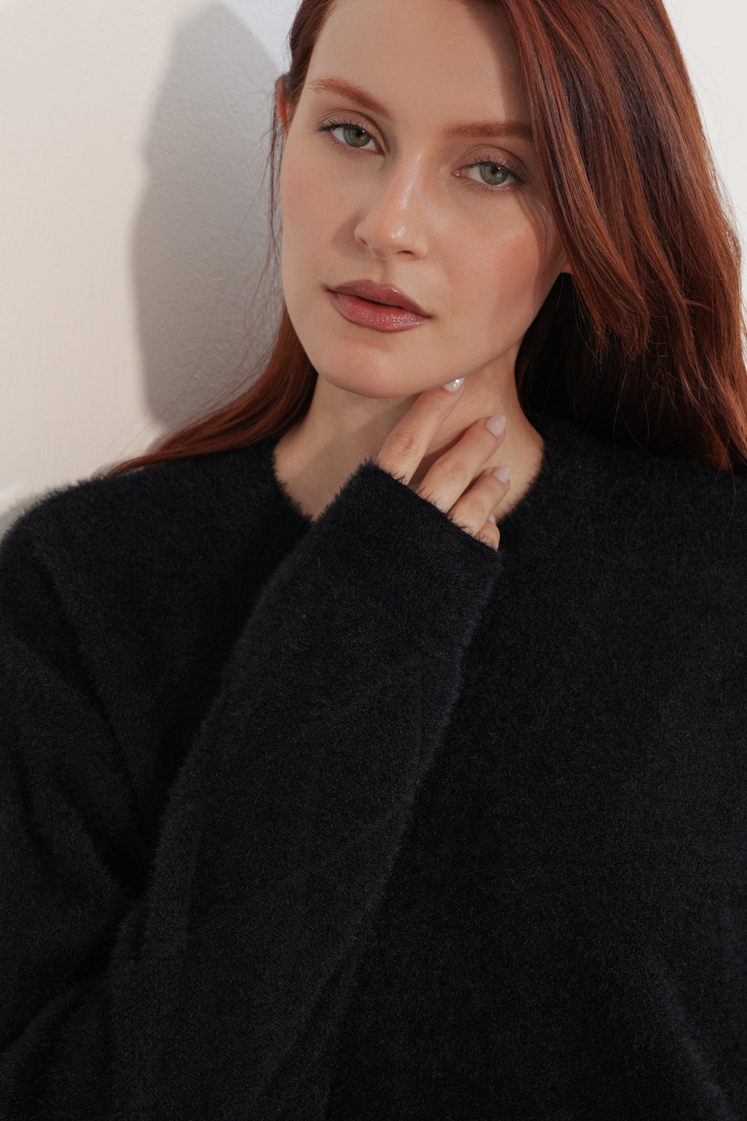 BGD Women Kadın Desenli Oversize Kazak 15970 - Siyah - Fair Oaks