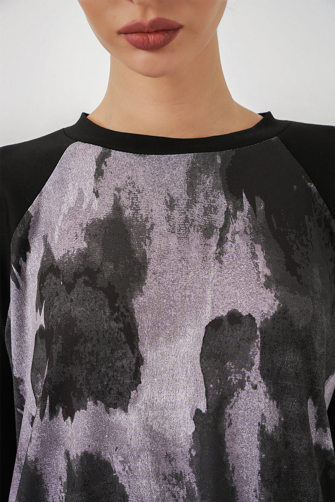 BGD Women Kadın Desenli Oversize Tunik Pantolon İkili Takım 55462 - Siyah - Auckland