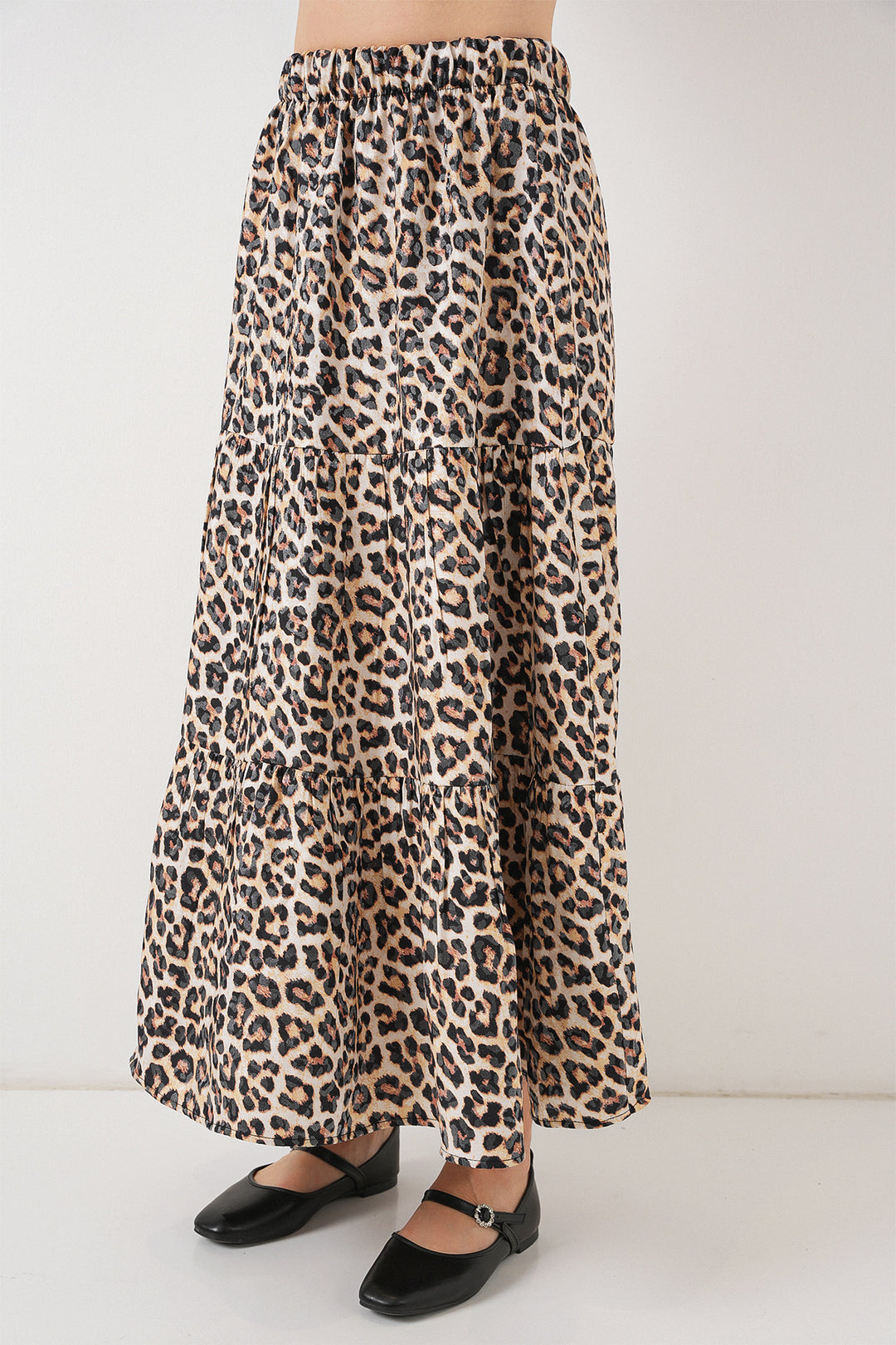 BGD Women Woman Patterned Long Skirt 8053 - C. Brown - Dallas