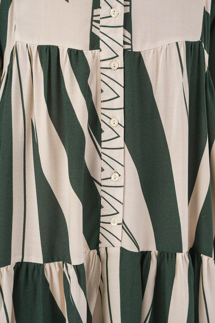 BGD Women Woman Patterned Long Hijab Dress 2585 - A. Emerald Green - Pittsburg