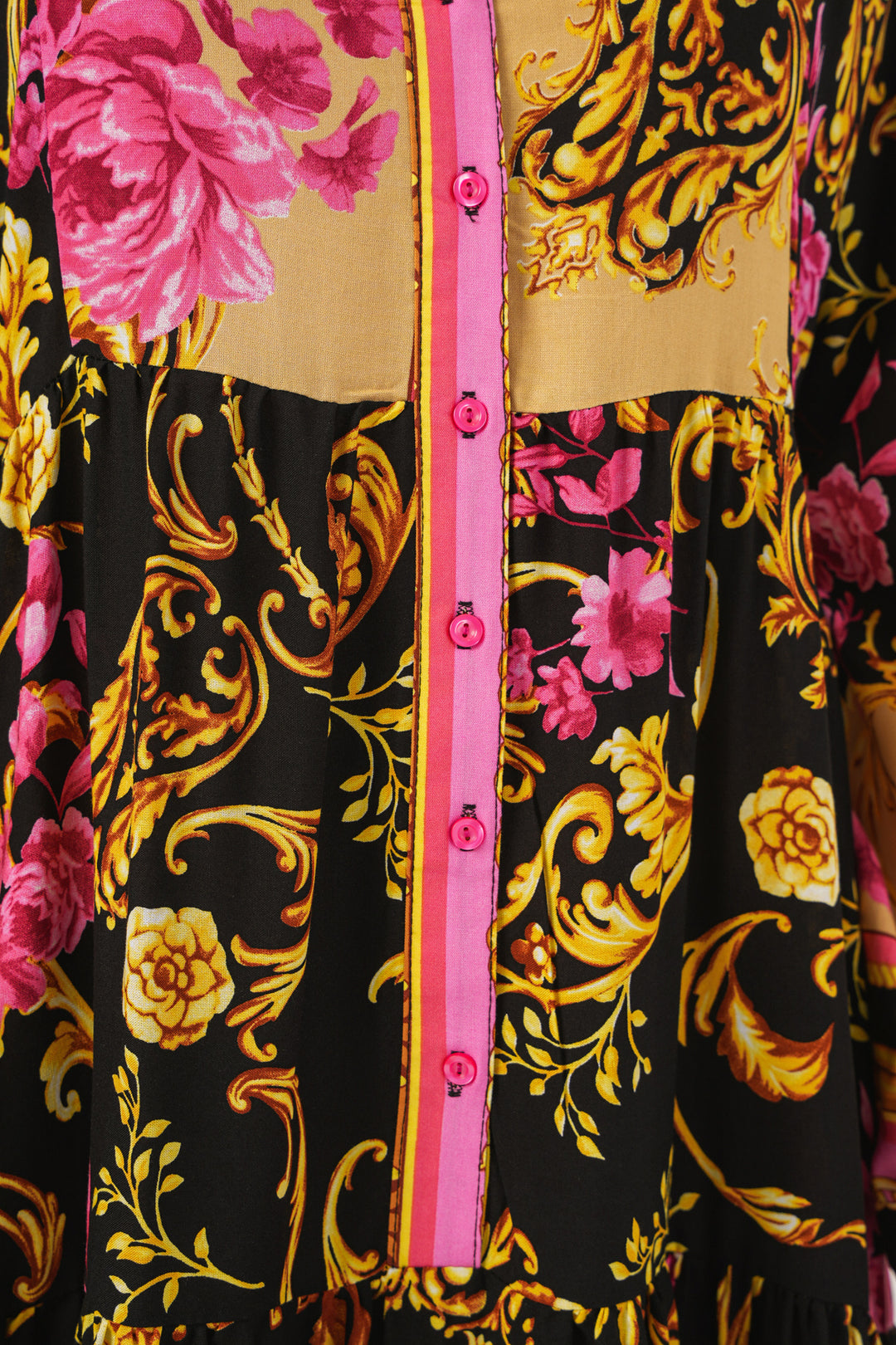 BGD Women Woman Patterned Long Hijab Dress 2585 - Light Yellow - Hoogeveen