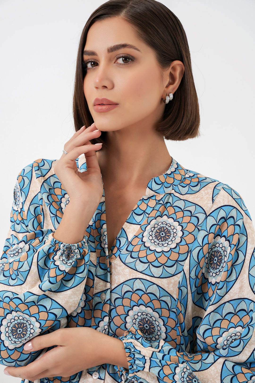 BGD Women Kadın Desenli Uzun Tesettür Elbise 2585 - F.Mint - Laatzen