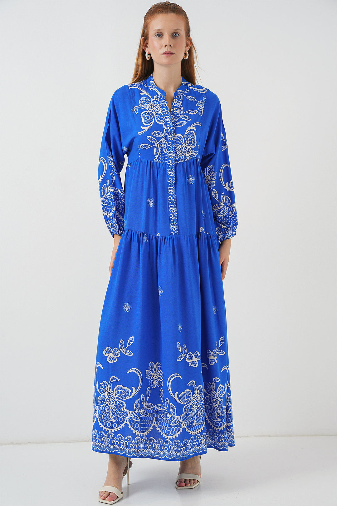 BGD Women Woman Patterned Long Hijab Dress 2585 - Saks - Bradenton