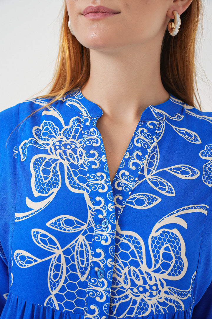 BGD Women Woman Patterned Long Hijab Dress 2585 - Saks - Bradenton