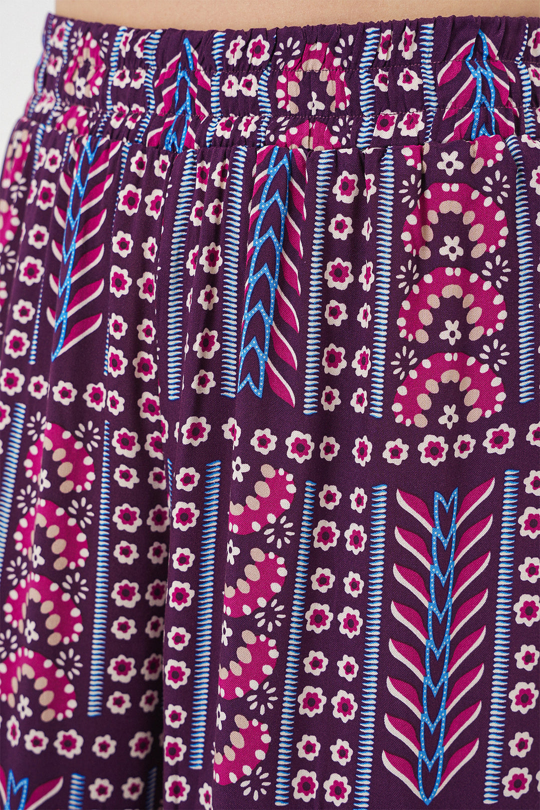 BGD Women Woman Patterned Viscose Trousers 6749 - Purple - Enerhodar