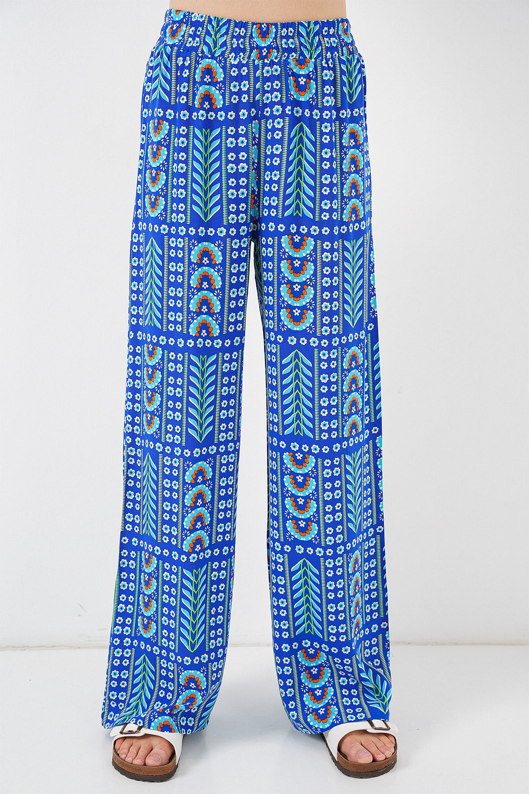 BGD Women Woman Patterned Viscose Trousers 6749 - Saks - Zamora