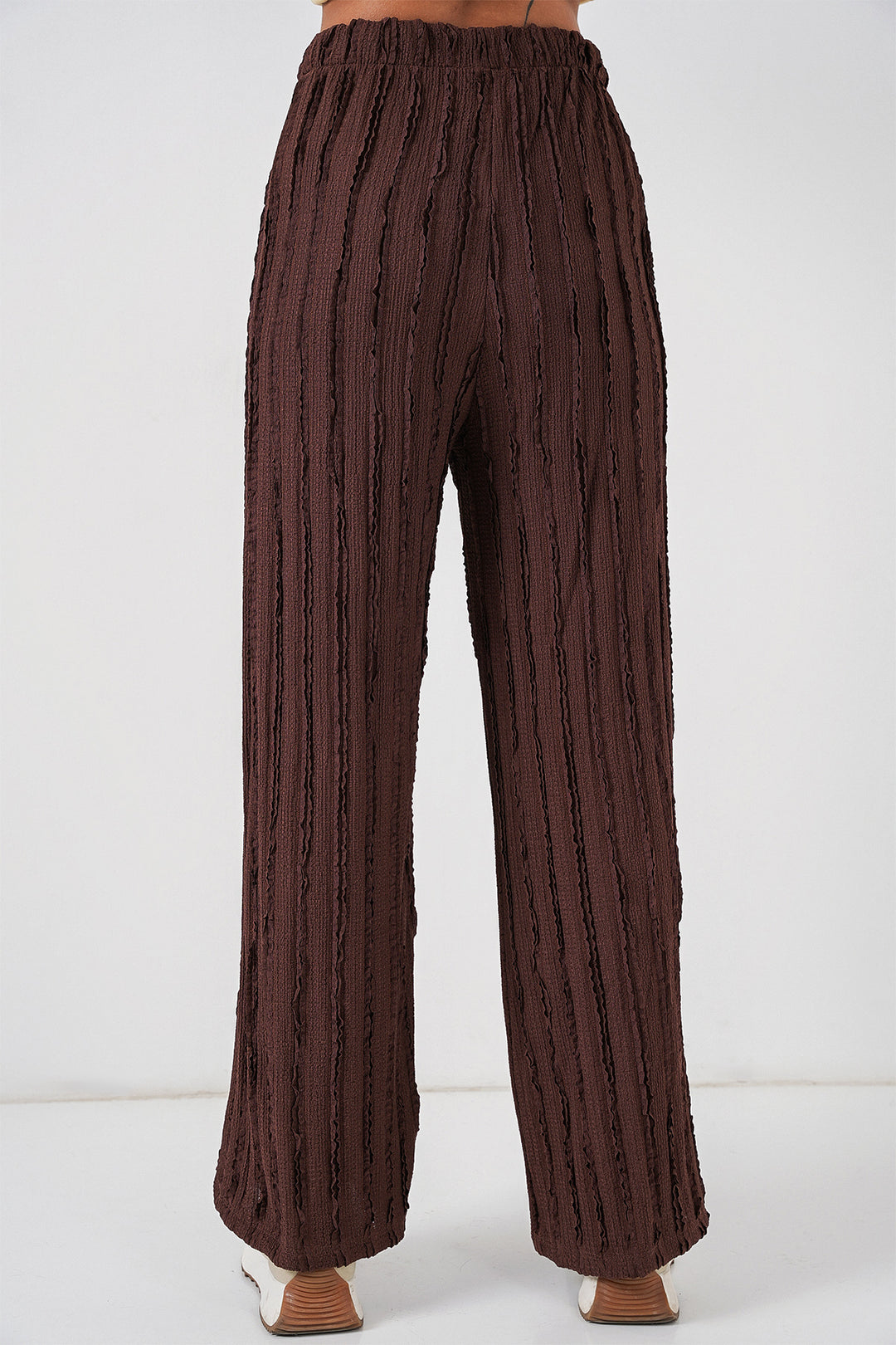 BGD Women Women's Textured Stretch Knit Pants 30057 - Brown - Apan
