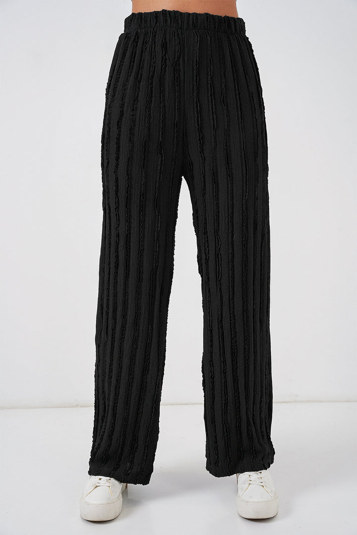 BGD Women Women's Textured Stretch Knit Pants 30057 - Black - Pensacola