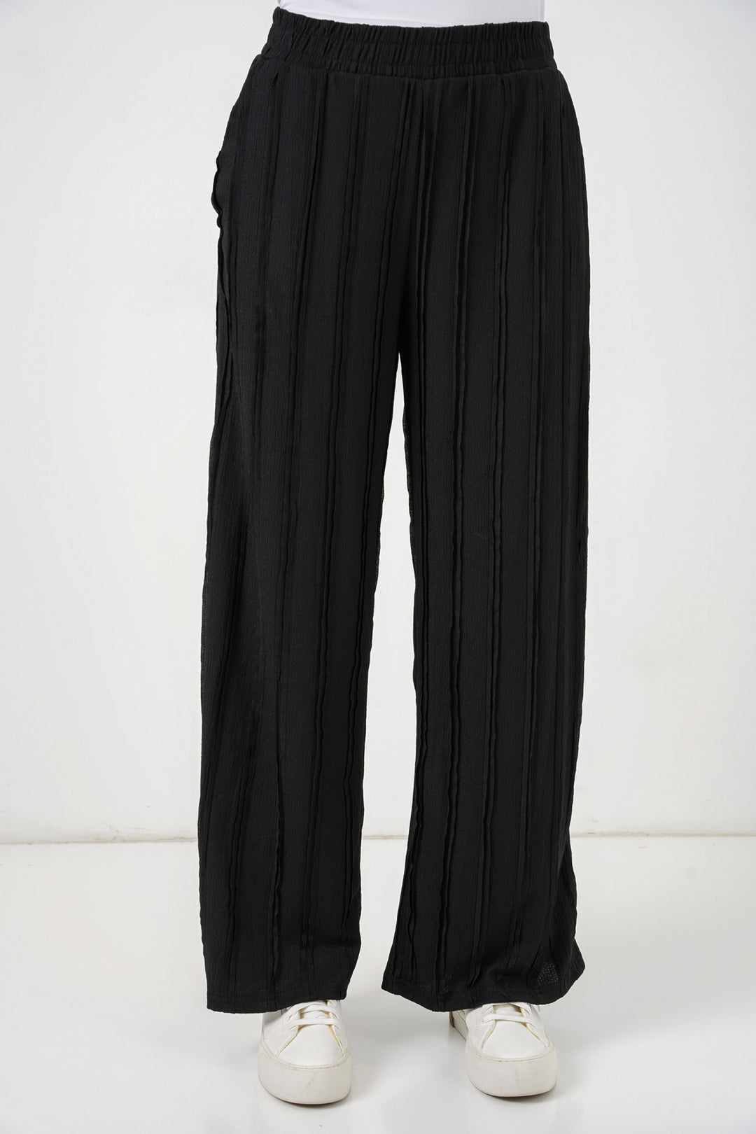 BGD Women Kadın Dokulu Esnek Örme Pantolon 30077 - Siyah - Buffalo