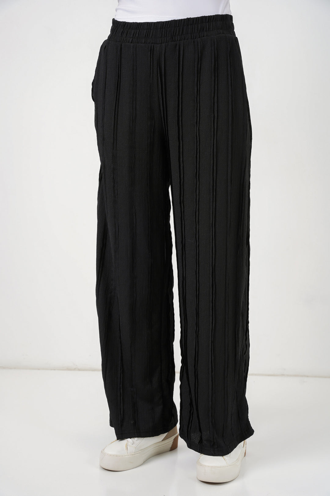 BGD Women Kadın Dokulu Esnek Örme Pantolon 30077 - Siyah - Buffalo