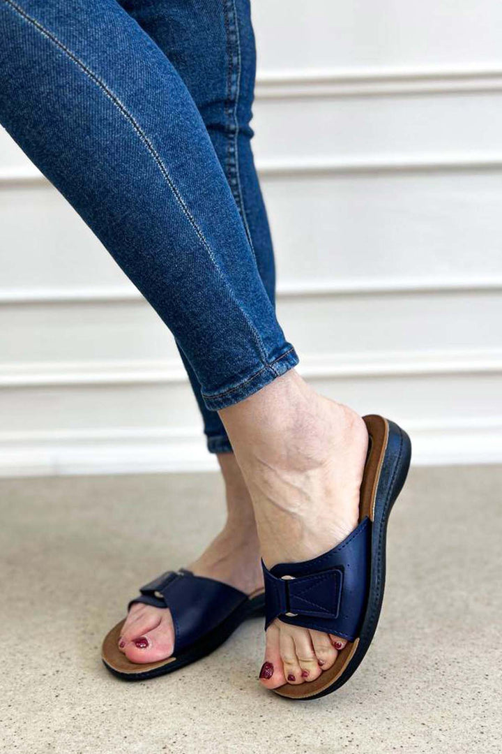 FST Woman Home Slipper 001ZAELISPOLY Navy Blue - Bullhead City