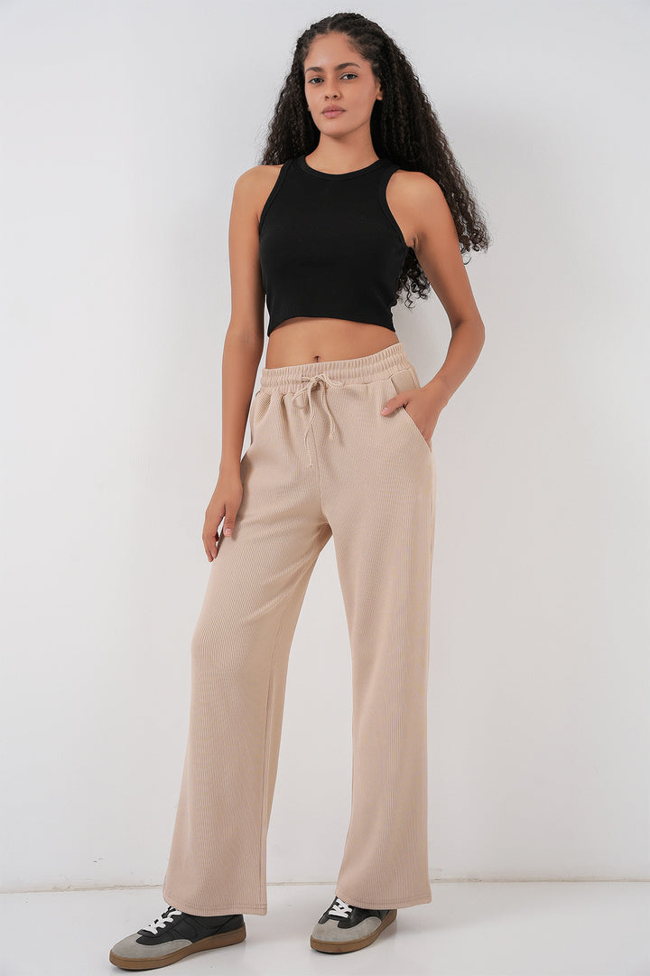 BGD Women Kadın Fitilli Pantolon 30053 - Bej - Getafe