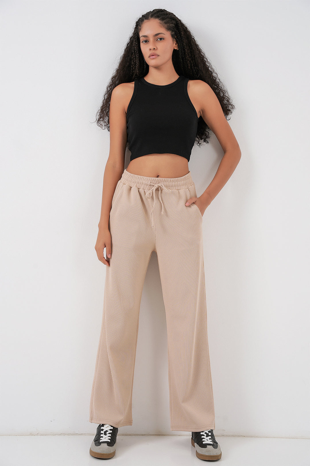 BGD Women Kadın Fitilli Pantolon 30053 - Bej - Getafe