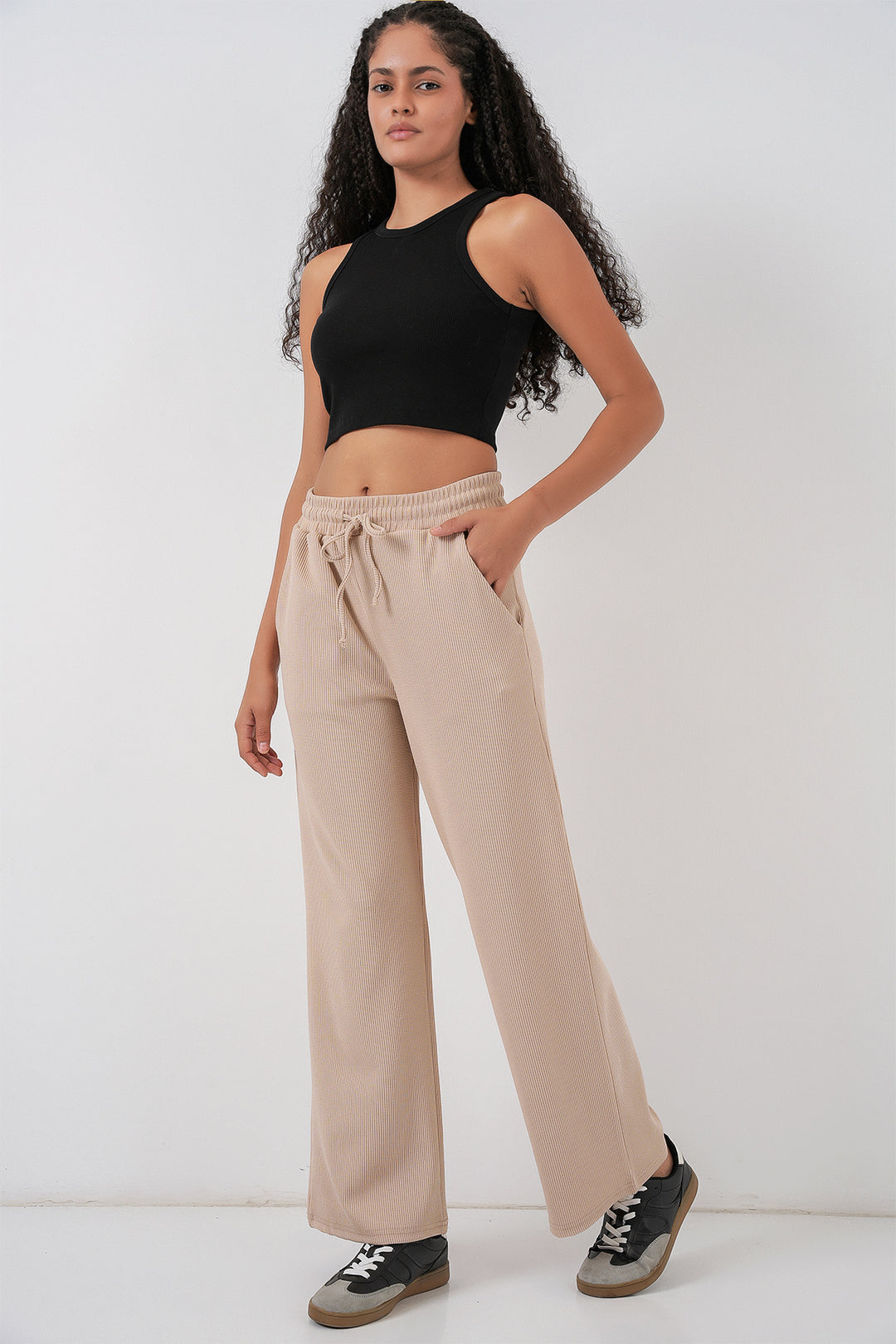 BGD Women Kadın Fitilli Pantolon 30053 - Bej - Getafe